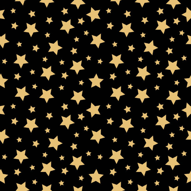 illustrazioni stock, clip art, cartoni animati e icone di tendenza di motivo senza cuciture gold little stars - star pattern