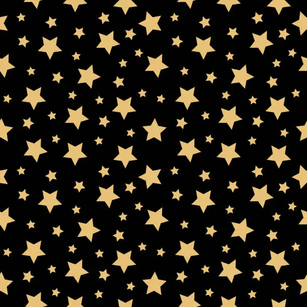 Vector illustration of Gold Little Stars Seamless Pattern