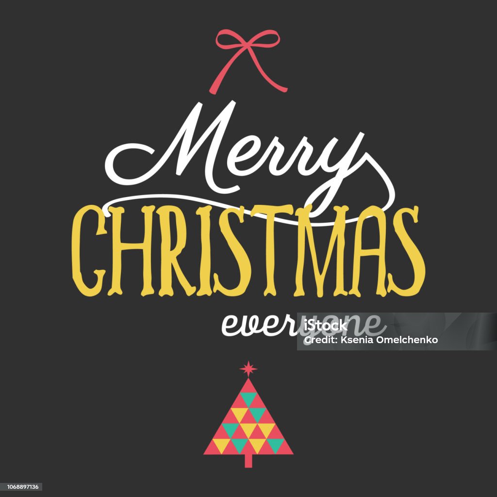 Merry Christmas And Happy New Year Typographical Background On beautiful background Merry Christmas And Happy New Year Typographical Background On beautiful background.Vector illustration. Calligraphy stock vector