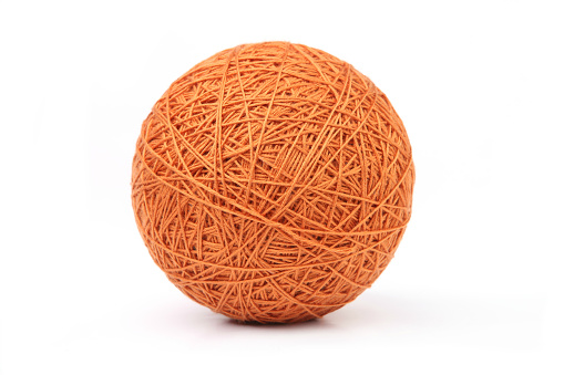 Ball of natural cotton string.