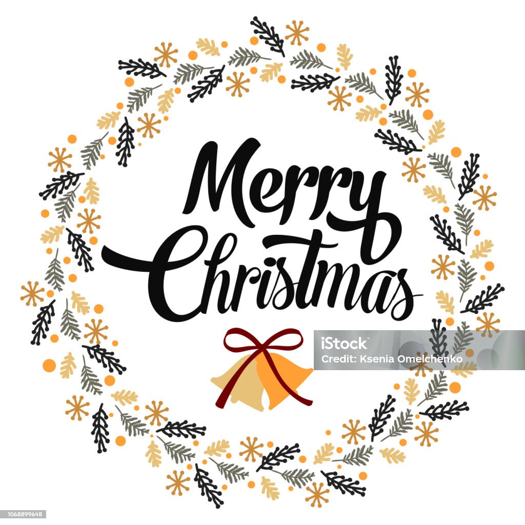 Merry Christmas And Happy New Year Typographical Background On beautiful background Merry Christmas And Happy New Year Typographical Background On beautiful background.Vector illustration. Art stock vector