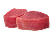 Slices of raw tuna fish meat