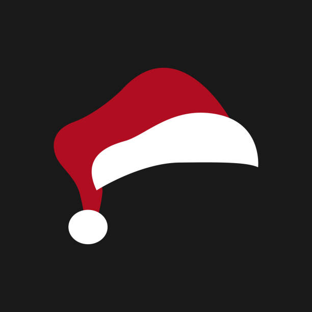 santa hintergrund. frohes neues jahr und frohe weihnachten - nikolaus mütze stock-grafiken, -clipart, -cartoons und -symbole