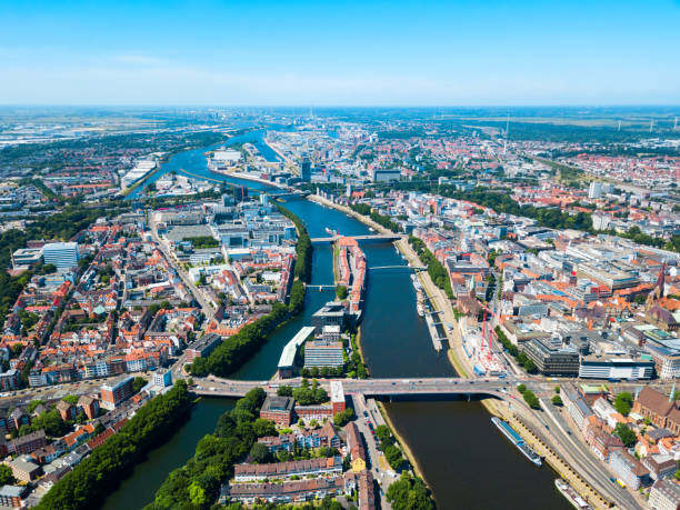 Bremen old town aerial view