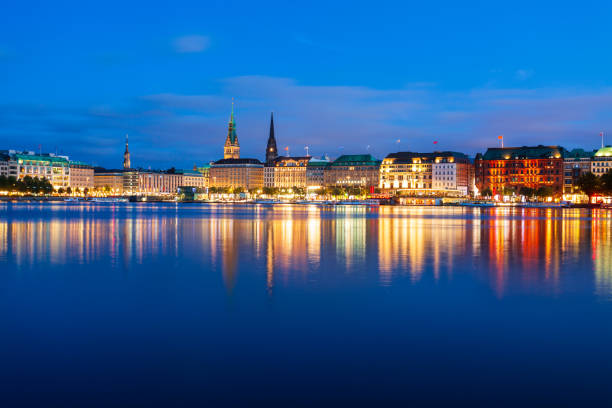 istock Hamburg city centre view, Germany 1068903286