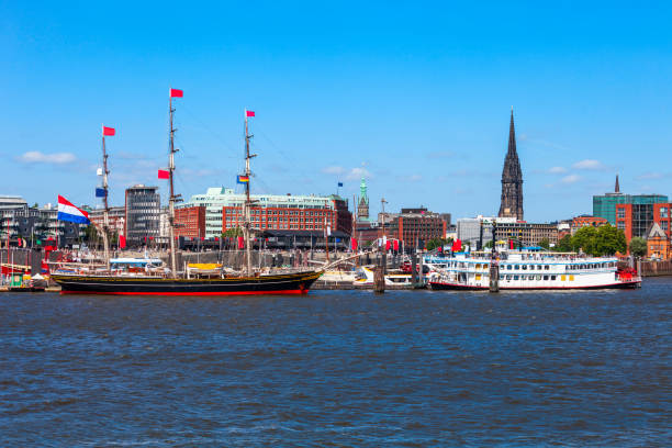 istock Hamburg city centre view, Germany 1068903300