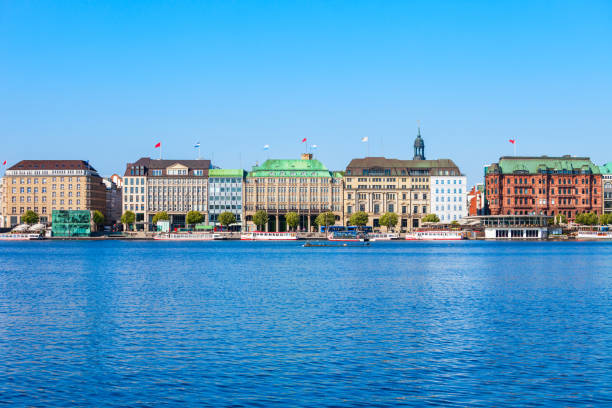 istock Hamburg city centre view, Germany 1068903316