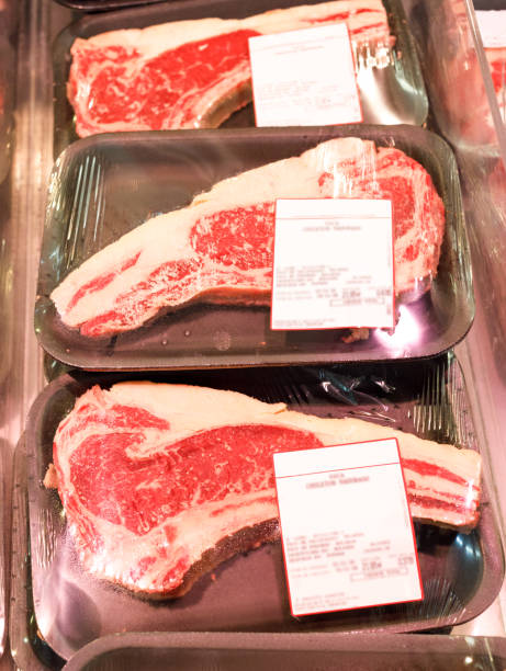 istock beef steak on supermarket counter 1068903390