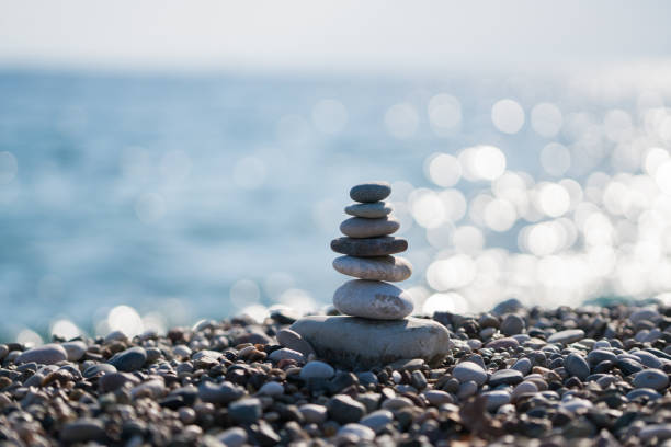 Pile of stones at the beach