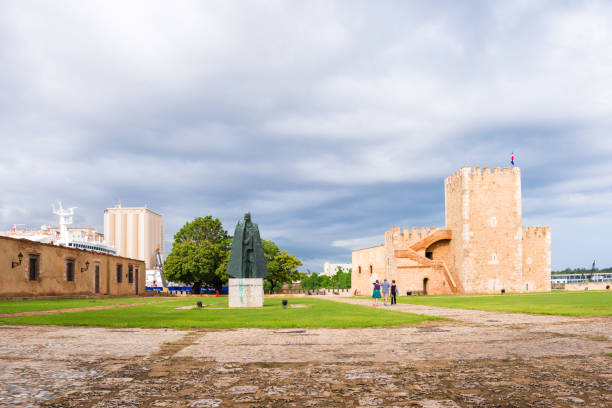 View on fort Ozama, Santo Domingo, Dominican Republic. Copy space for text.