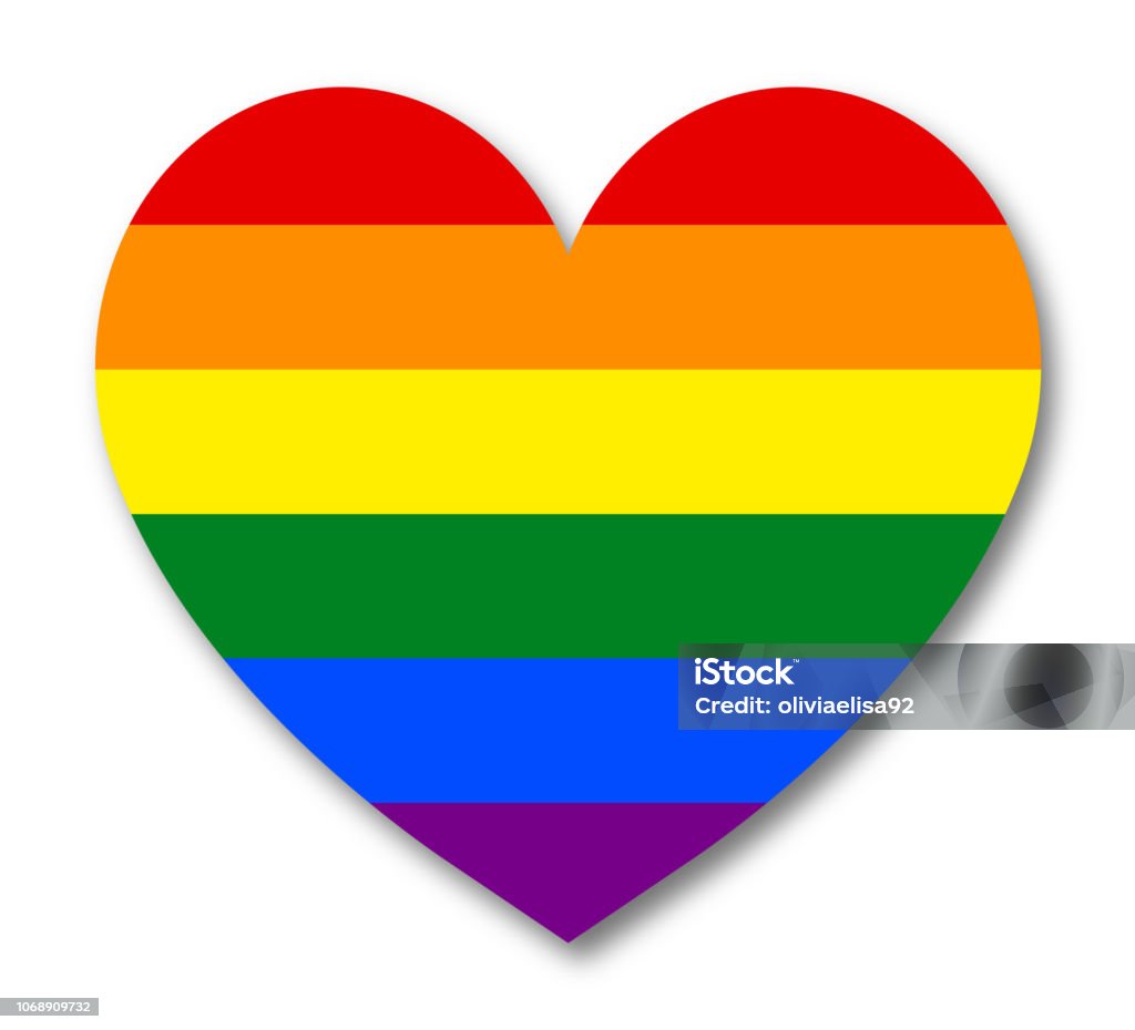 Banner LGBT Banner Rainbow Flag LGBT Community Heart Shape stock vector