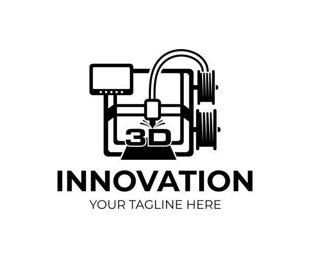 3D printer, technology and innovation, icon design. Electronic three dimensional plastic printer, manufacturing automation, mechanism and device, vector design and illustration 3D printer, technology and innovation, icon design. Electronic three dimensional plastic printer, manufacturing automation, mechanism and device, vector design and illustration 3d print and icon stock illustrations