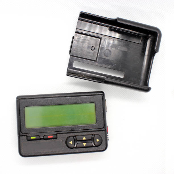 istock Alpha-Numeric Pager / Beeper - Vintage - 2 Pieces - Facing Upward Aerial 1068911690