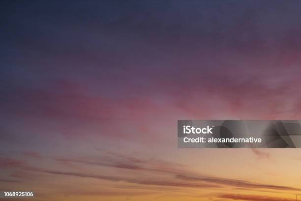 Mutli Colored Sky At Sunset Cloud Texture Stock Image Stock Photo - Download Image Now