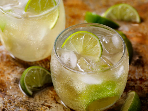 The Classic Moscow Mule Cocktail The Classic Moscow Mule Cocktail, Ginger Beer, Vodka and Lime vodka soda top view stock pictures, royalty-free photos & images