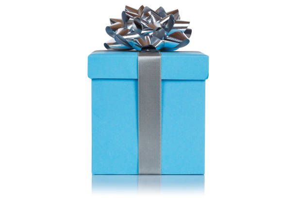 istock Christmas birthday gift present wedding light blue box isolated on white 1068952820