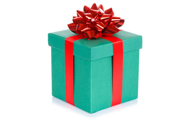 istock Birthday gift christmas present green box isolated on white 1068953318