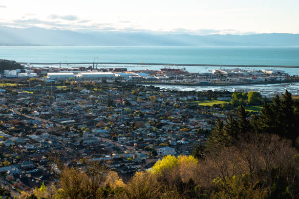View of Nelson Town, South island, New Zealand. View of Nelson Town, South island, New Zealand. nelson city new zealand stock pictures, royalty-free photos & images