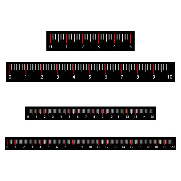 눈금자와 테이프 측정 미터와 제국 표시 벡터 - weihnachten stock illustrations