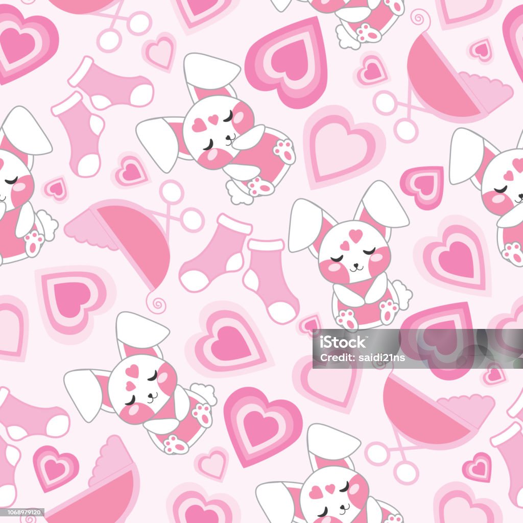 Em Bé Tắm Hoa Văn Liền Mạch Với Thỏ Dễ Thương Xe Đẩy Em Bé Vớ Và ...