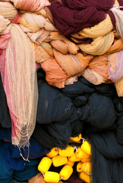 istock Abstract Industry Maritime Fishnet Ropes Fishing Lines 1068998690