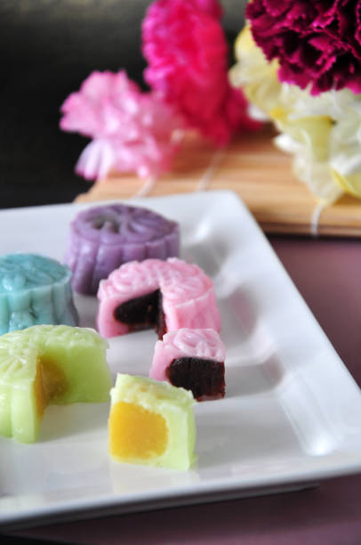 istock Various Flavor of Snow Skin Mooncake 1069011648