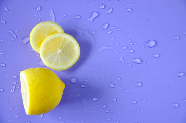 Top view of Fresh Pieces of Lemon