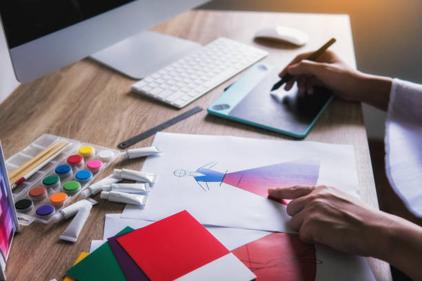 istock Young woman creative designer fashion at work in office. 1069028078