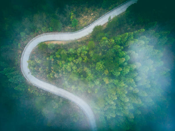 Free Stock Photo of Misty Mountain With Winding Road | Download Free ...