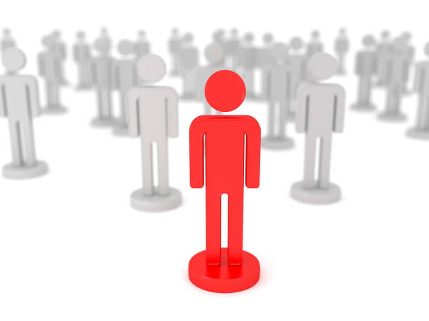 istock Man stands out from the crowd 1069032248