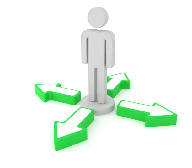 istock Person and arrows - conceptual image 1069032608