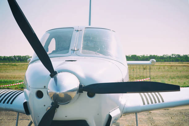 istock Light single-engine aircraft at the airport 1069049006