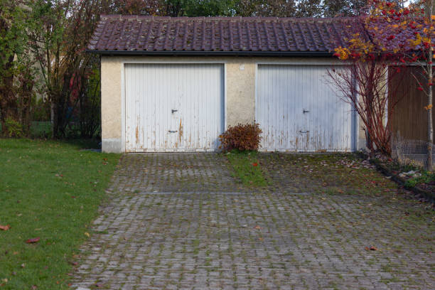 old garage in germany stock photo