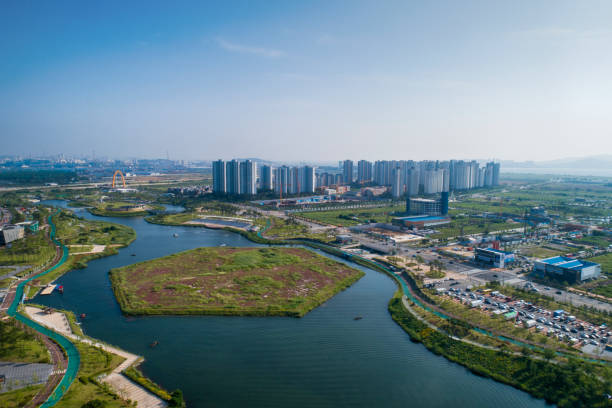 istock Beautiful view of cityscape with modern buildings. 1069058628