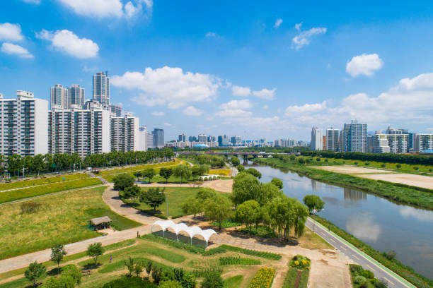 istock drone view of skyscrapers in a city. 1069060430