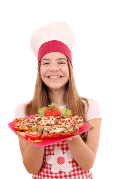istock Happy girl cook with sandwich 1069079916