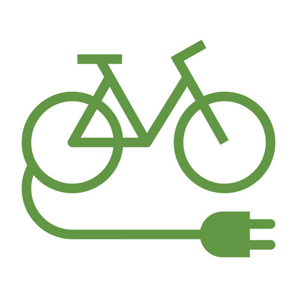 illustrazioni stock, clip art, cartoni animati e icone di tendenza di bici elettrica - bicicletta elettrica