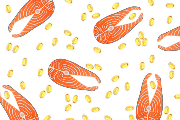 illustrazioni stock, clip art, cartoni animati e icone di tendenza di pillole di gel, vitamine omega3, sfondo olio di pesce - omega 3 white background medicine cod liver oil