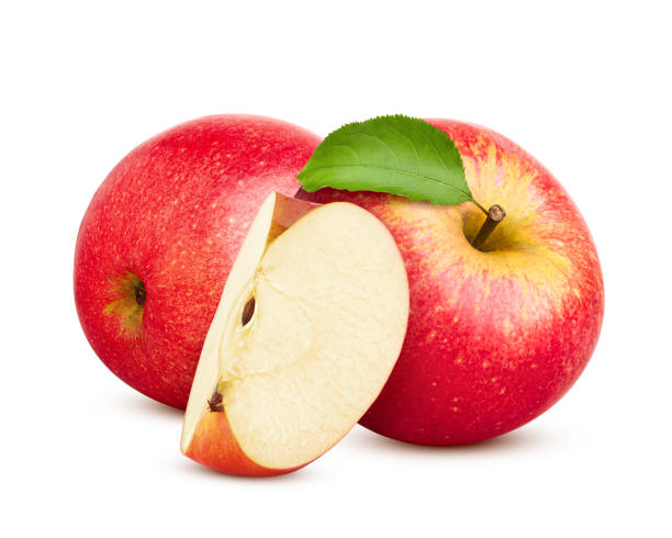 istock Red juicy apple isolated on white background, clipping path, full depth of field 1069106290