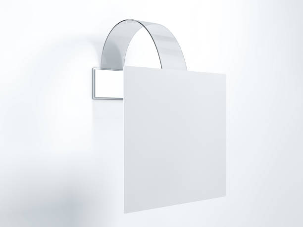 istock Blank wobbler hanging on wall mockup. 3D 1069107012