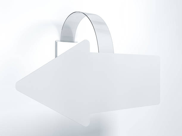 istock Blank wobbler hanging on wall mockup. 3D 1069107044