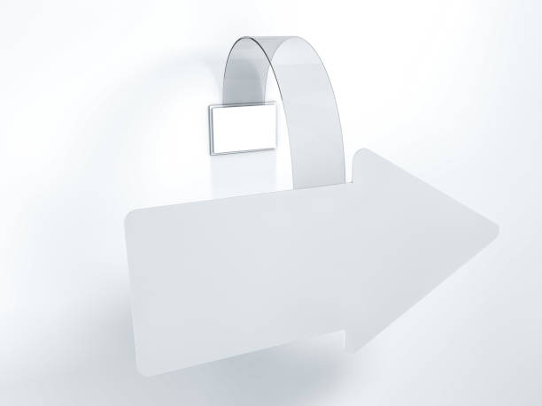 istock Blank wobbler hanging on wall mockup. 3D 1069107060