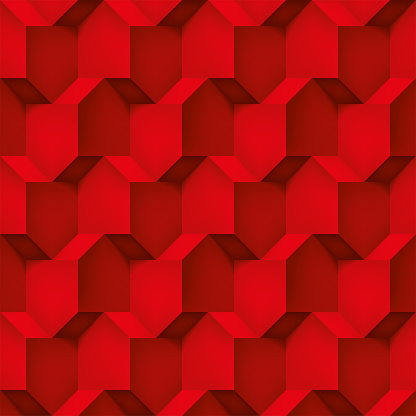 Red Cubic Vector Volume Realistic Vector Cubes Texture Red Geometric Pattern Design ...