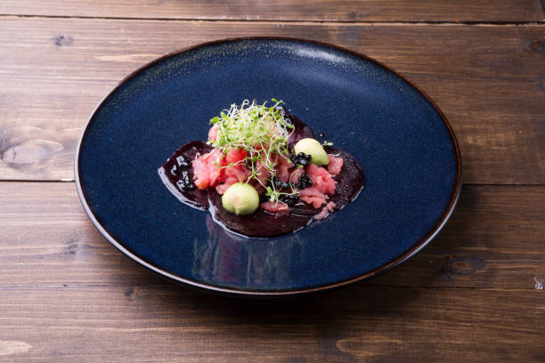 istock Raw seafood tuna tartare 1069119238