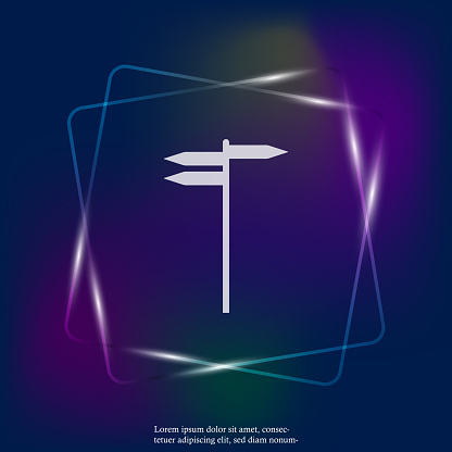 Light Direction Symbol Street Sign Direction Indicator Travel Direction Symbol Neon Light ...