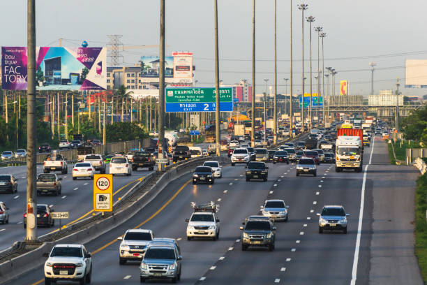 istock Major road with many cars 1069132336