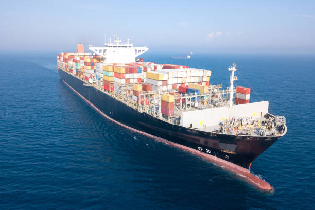 istock Aerial image of a ULCV (Ultra large container vessel 1069136512