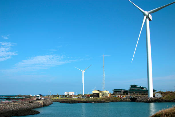 istock Wind turbine, sea, sky, landscape 1069137044