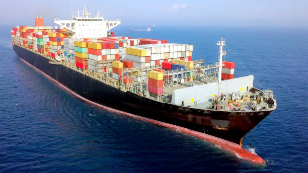 istock Aerial image of a ULCV (Ultra large container vessel 1069137452