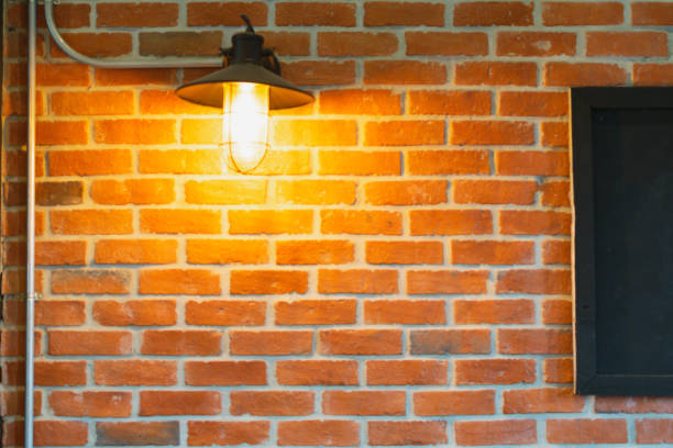 istock Brick block and lamp of a background 1069137756